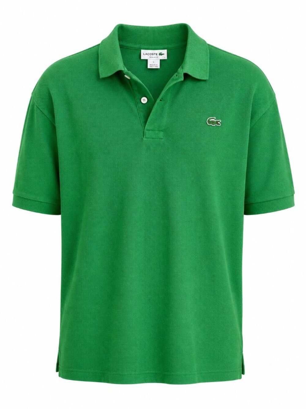 Lacoste Mens Classic Green Polo Shirt Size 8 100% Cotton Short Sleeve
